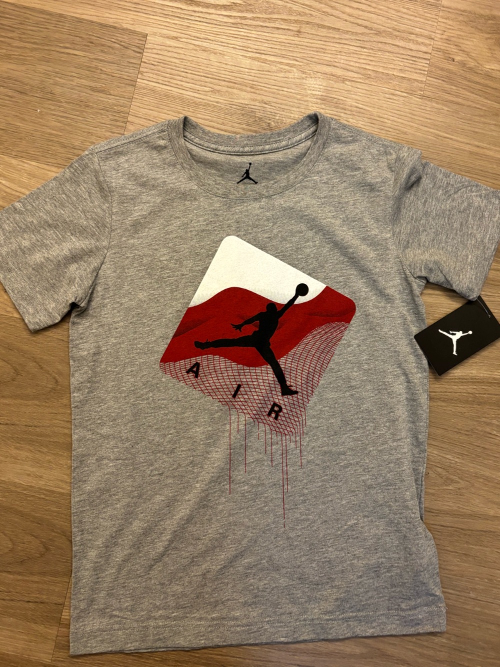 Jordan Gray Logo T-Shirt - Gray Boys Size Medium
